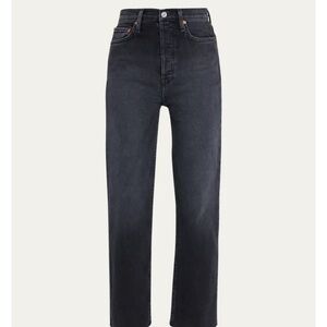 Re/Done Women's Straight Jeans in Black